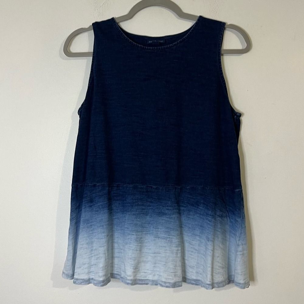 J. Jill Navy to Light Blue Ombre Sleeveless Blouse
